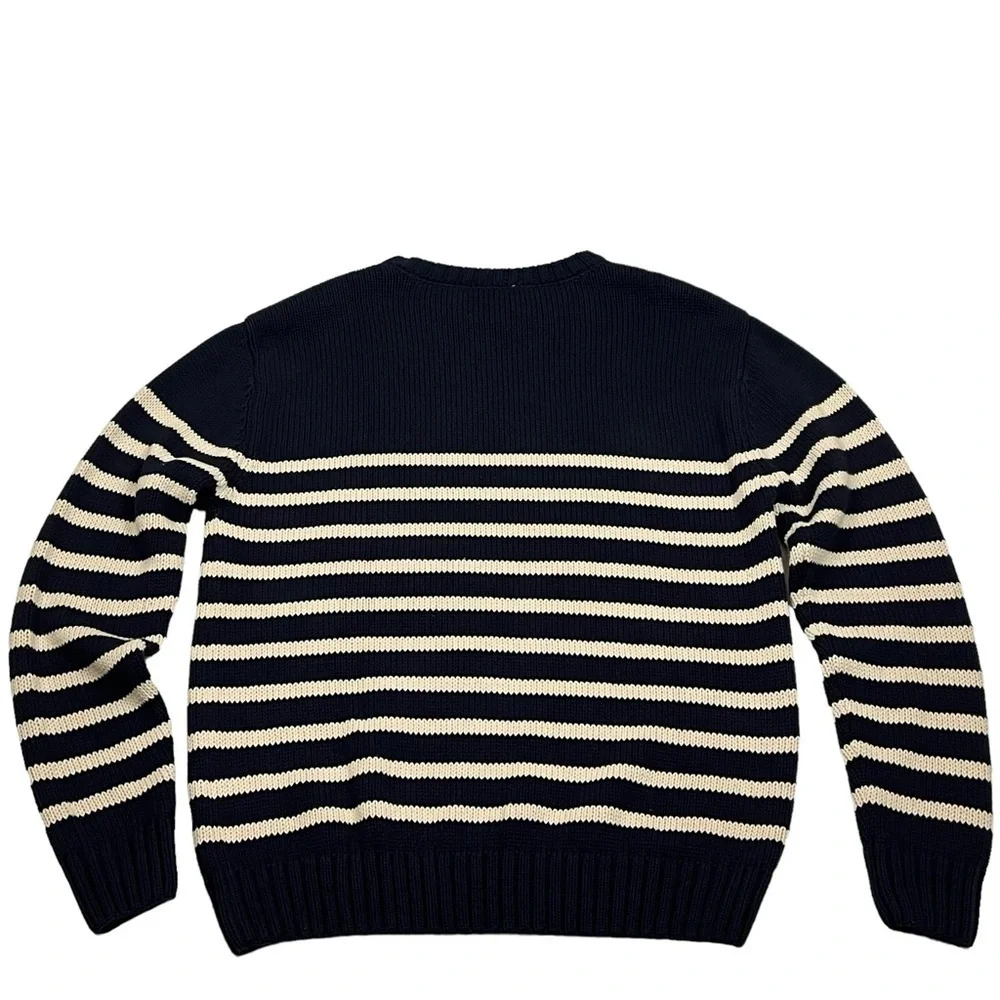 Onia Men's Boatneck Sweater Navy Striped Size M